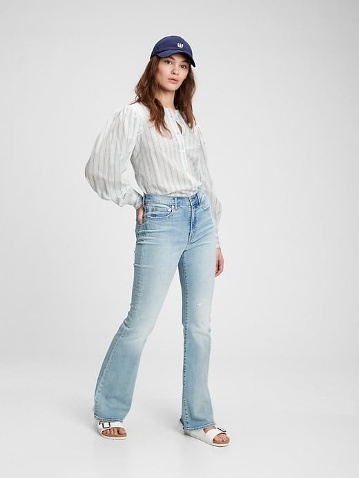 Gap Striped Balloon Sleeve Top