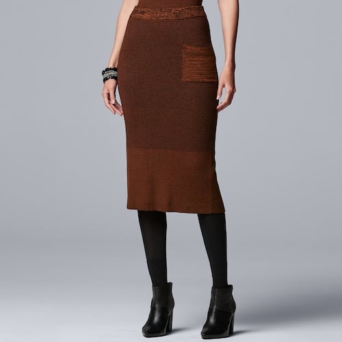 Simply Vera Vera Wang Petite Ribbed Knit Skirt