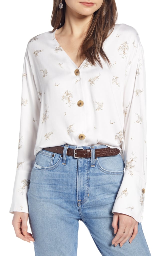 Something Navy Pretty Button-Through Top