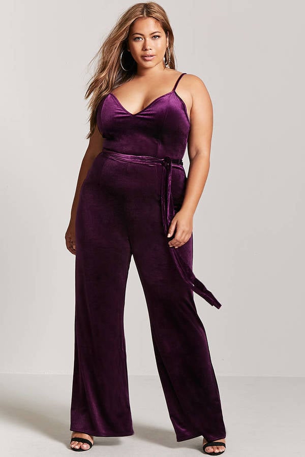 Tonnara Mauve | Plus Size Wide Leg Velvet Jumpsuit