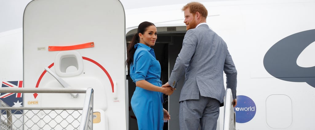 Meghan Markle Blue Veronica Beard Dress in Tonga 2018