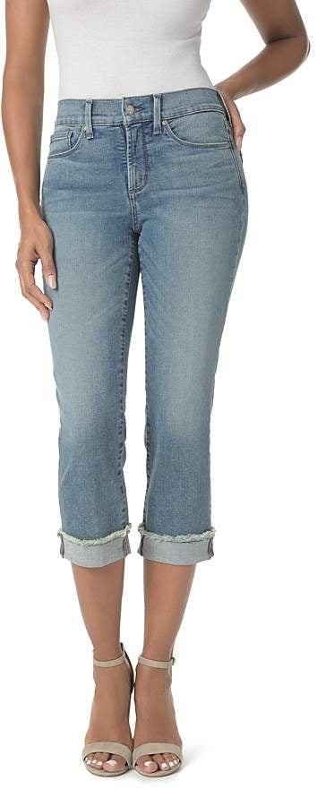 NYDJ Petites Marilyn Cropped Cuffed Jeans in Pacific