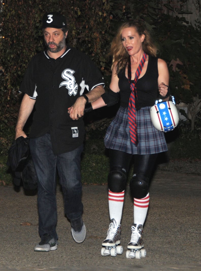 Judd Apatow and Leslie Mann as a Baseball Player and Roller Derby Skater