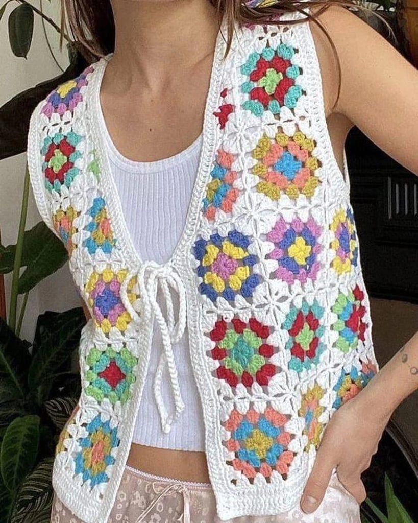 Crochet Granny Square Handknitted Vest