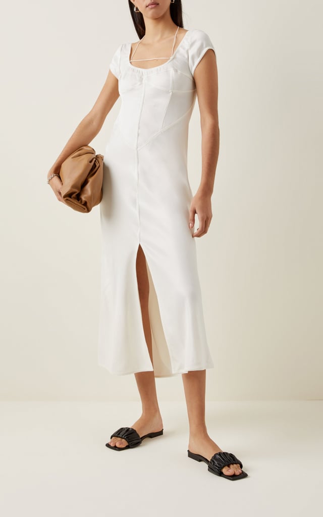 Bridal-Shower Dress: Anna October Estela Satin Midi Dress