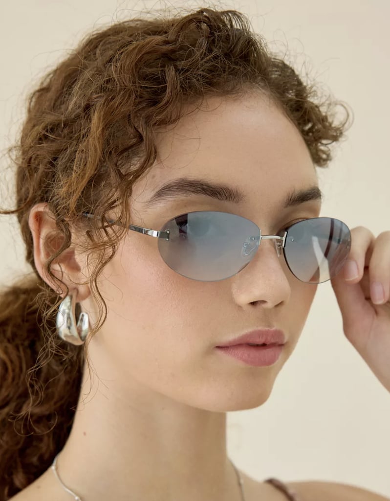 Piper Rimless Oval Sunglasses
