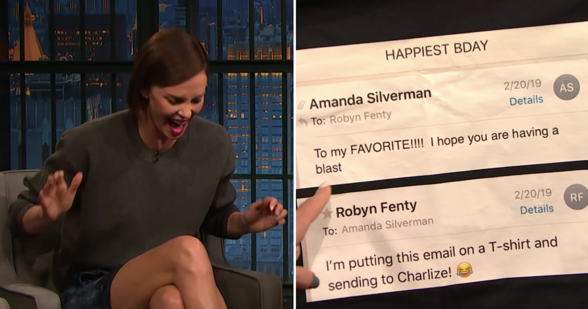 Charlize Theron Shares Rihanna's T-Shirt Prank on Late Night 