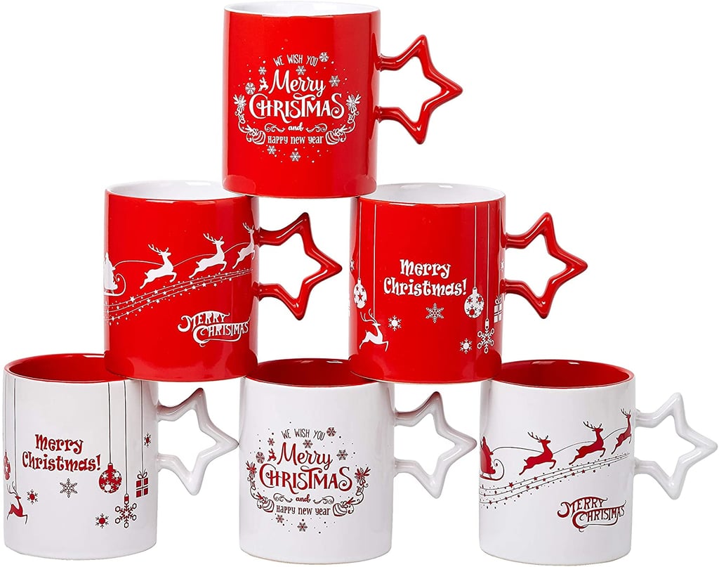 Set of 6 Christmas Coffee Mugs