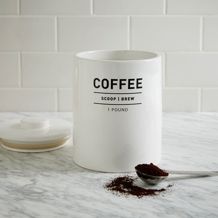 It's not just about drinking beautiful coffee; it's about storing it in a gorgeous way, too. Try wrapping this West Elm Utility Coffee Canister ($19).