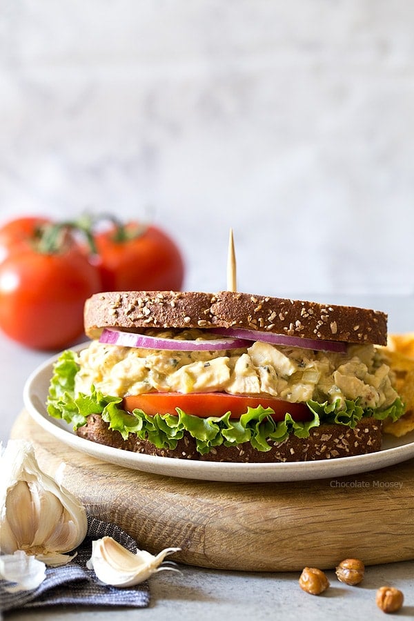 Garlic Hummus Chicken Salad Sandwich