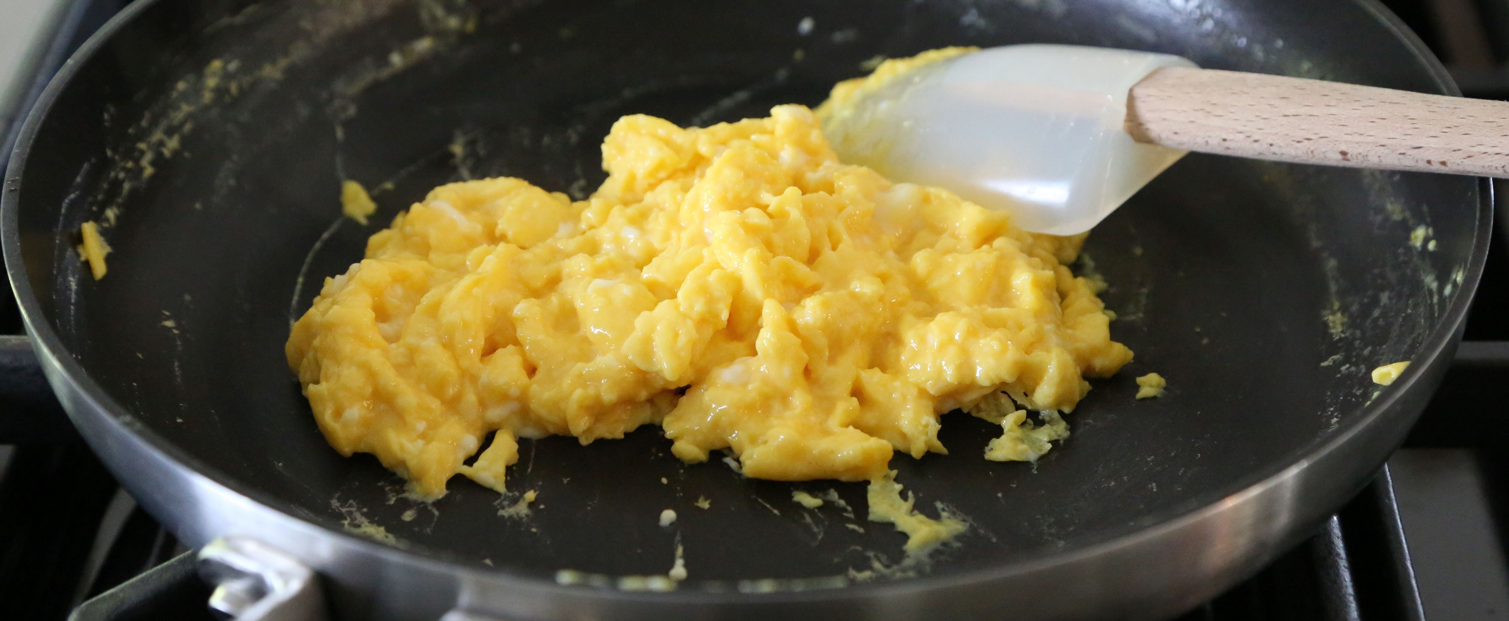 Scrambled Eggs In A Cast Iron Chef Skillet