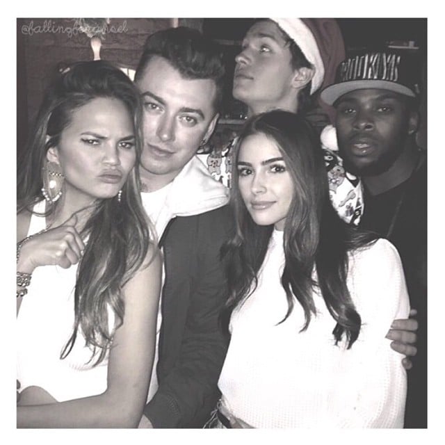 Chrissy Teigen hung out with Sam Smith, Olivia Culpo, and Ansel Elgort. 
Source: Instagram user chrissyteigen