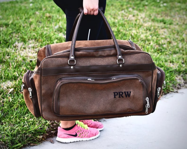For Travel: Leather Duffle Bag Men Personalized