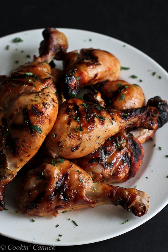 Grilled Maple Dijon Chili Chicken Drumsticks