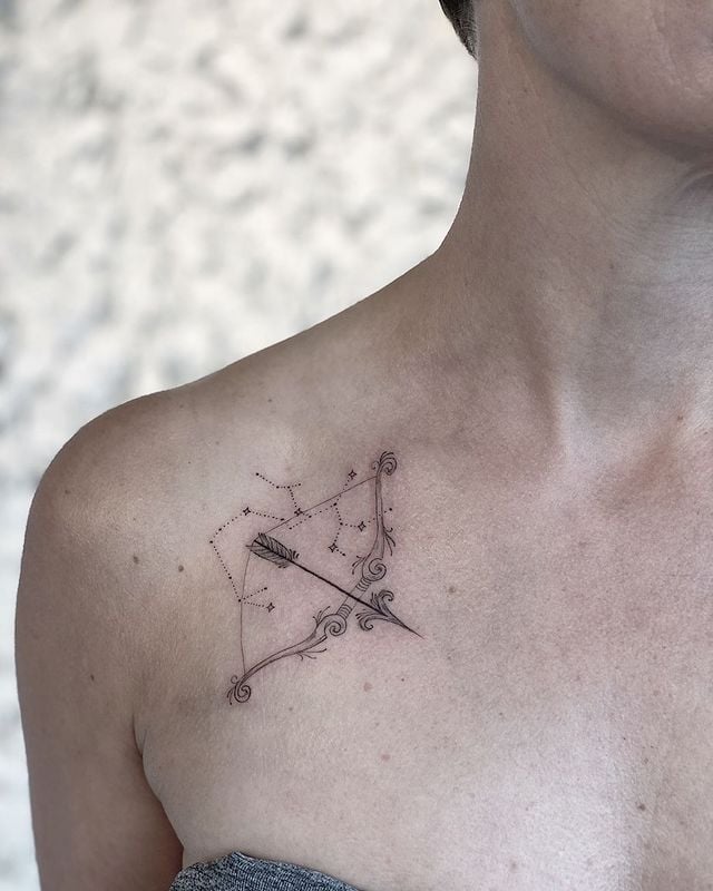 Zodiac Symbol and Constellation Tattoo