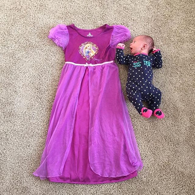 Baby vs. toddler pajamas.