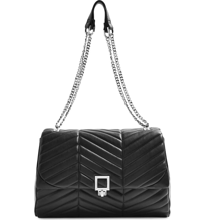 Topshop Sasha Quilted Faux Leather Shoulder Bag