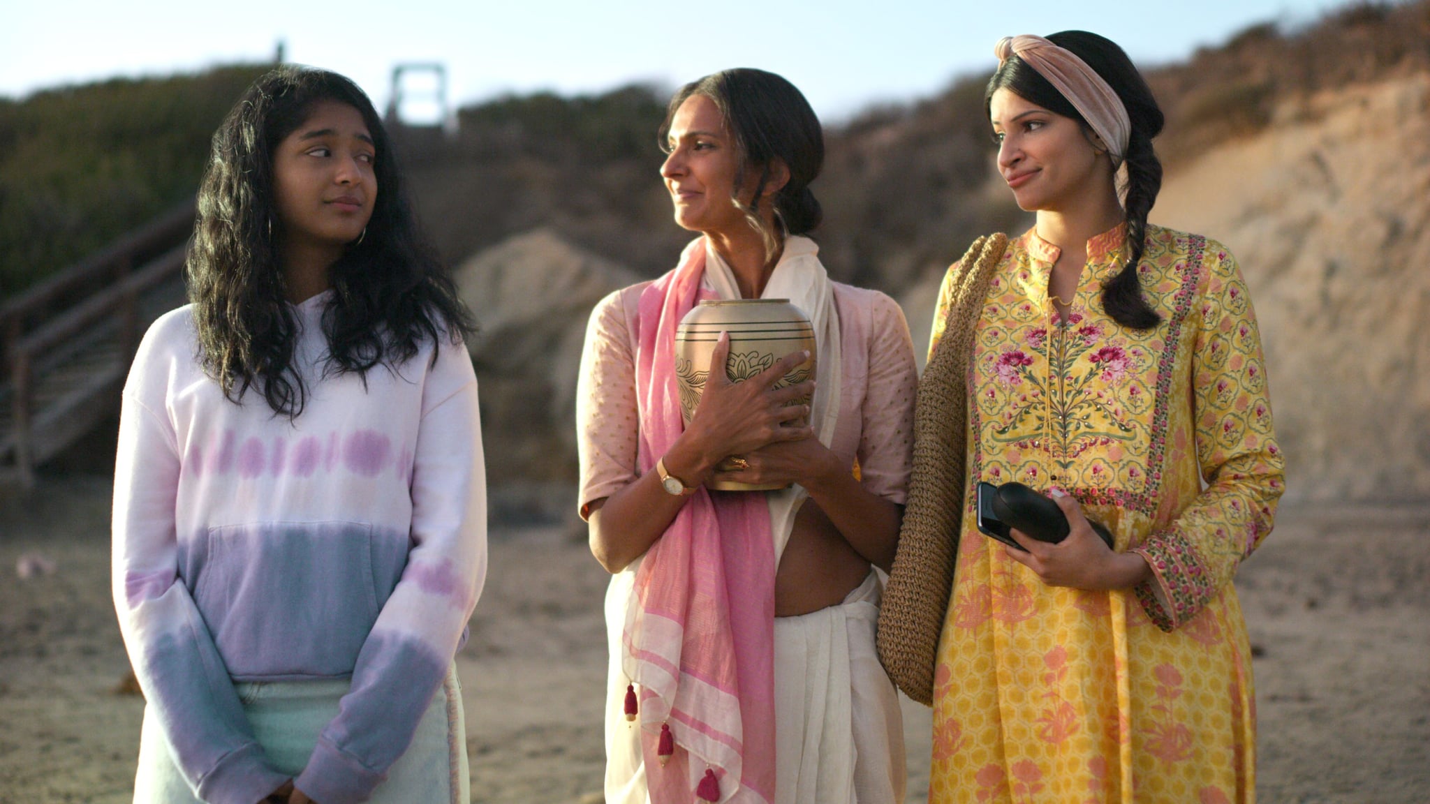 NEVER HAVE I EVER, from left: Maitreyi Ramakrishnan, Poorna Jagannathan, Richa Shukla, ...said I'm sorry, (Season 1, ep. 110, aired Apr. 27, 2020). photo: Netflix / Courtesy Everett Collection