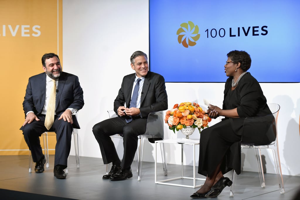 George and Amal Clooney at The 100 LIVES Initiative