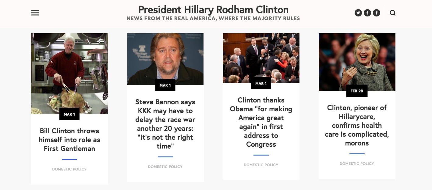 If Hillary Clinton Were President Website POPSUGAR News