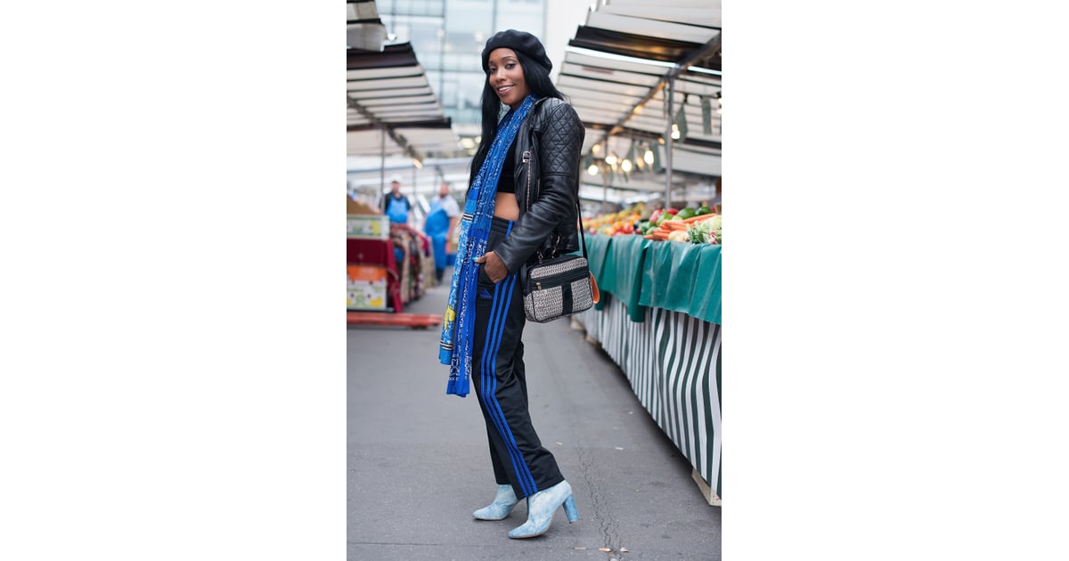 With a Pair of Unexpected Boots How to Wear Track Pants in 2018