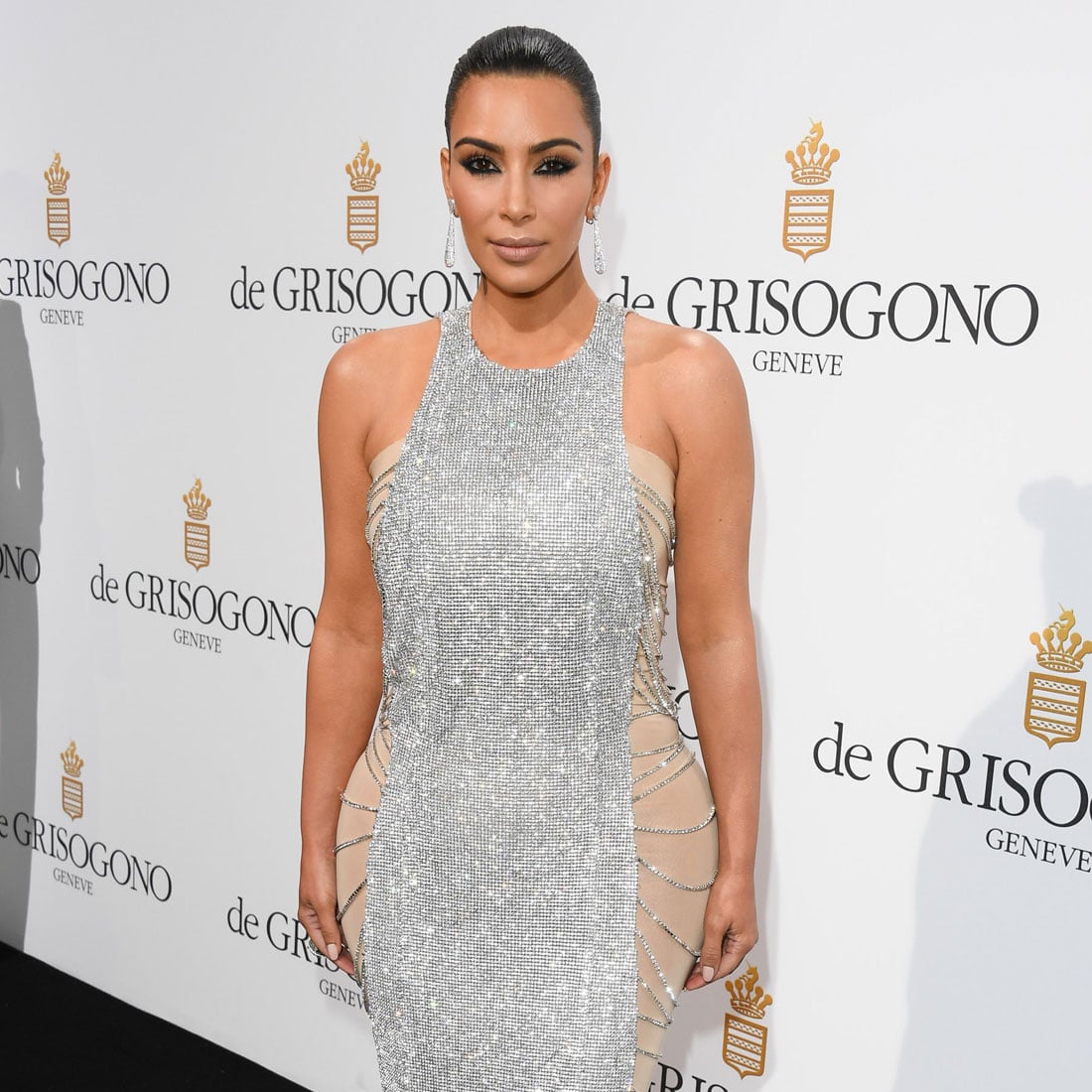 Kim Kardashian's Sequin Dress at Cannes | POPSUGAR Fashion