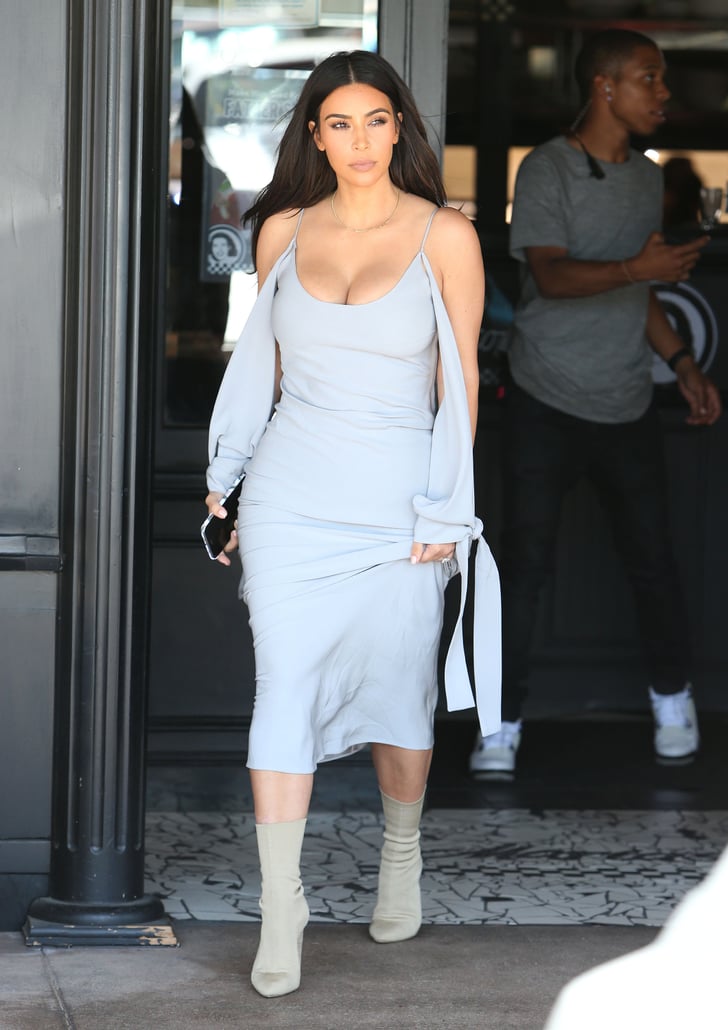 A Dress With Serious Shoulder Slippage | Kim Kardashian Wearing Fall ...
