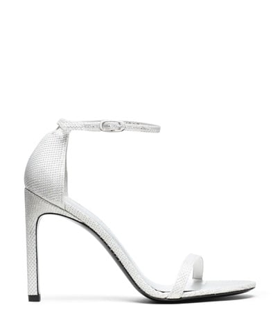 Nudistsong Sandal in Pavé Crystals Chalk White