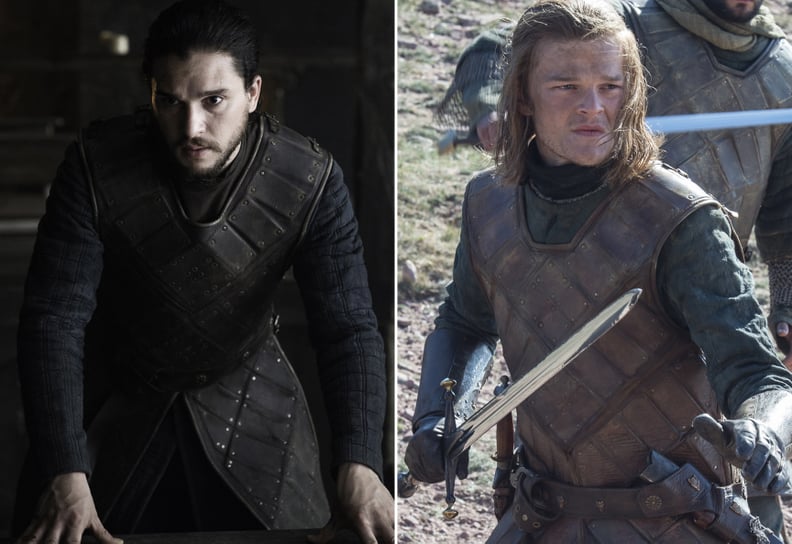 Here's Jon next to a young Ned, both in the Stark armor.
