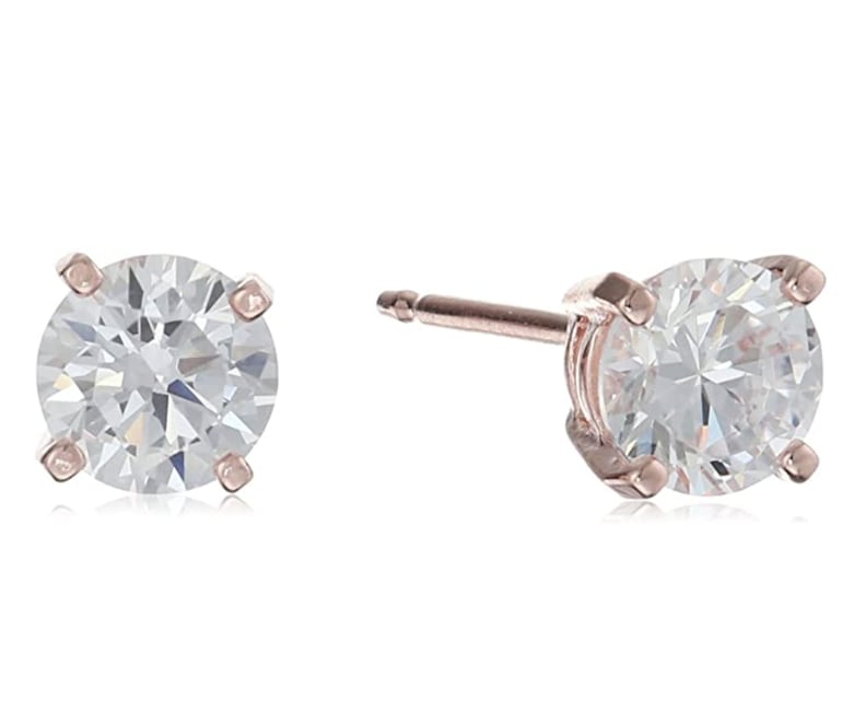 Chic Earrings: Amazon Essentials Plated Sterling Silver Cubic Zirconia Stud Earrings
