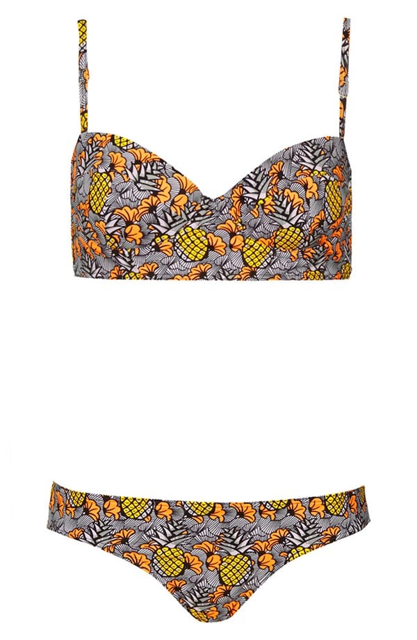 This pineapple-print Topshop Bustier Bikini ($68) is fun and flirty ...