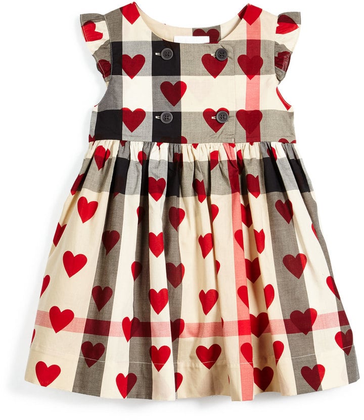 Sleeveless Check Heart-Print Dress