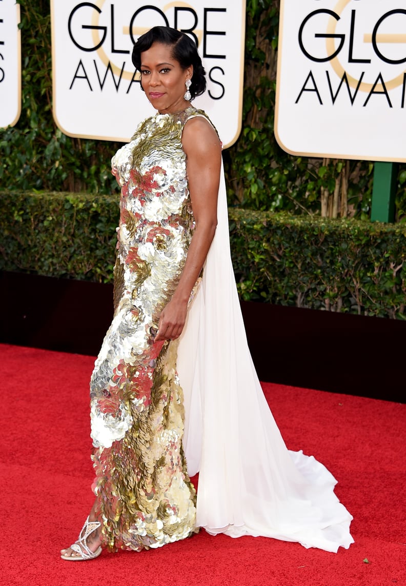 Regina King in a Krikor Jabotian draped-back gown