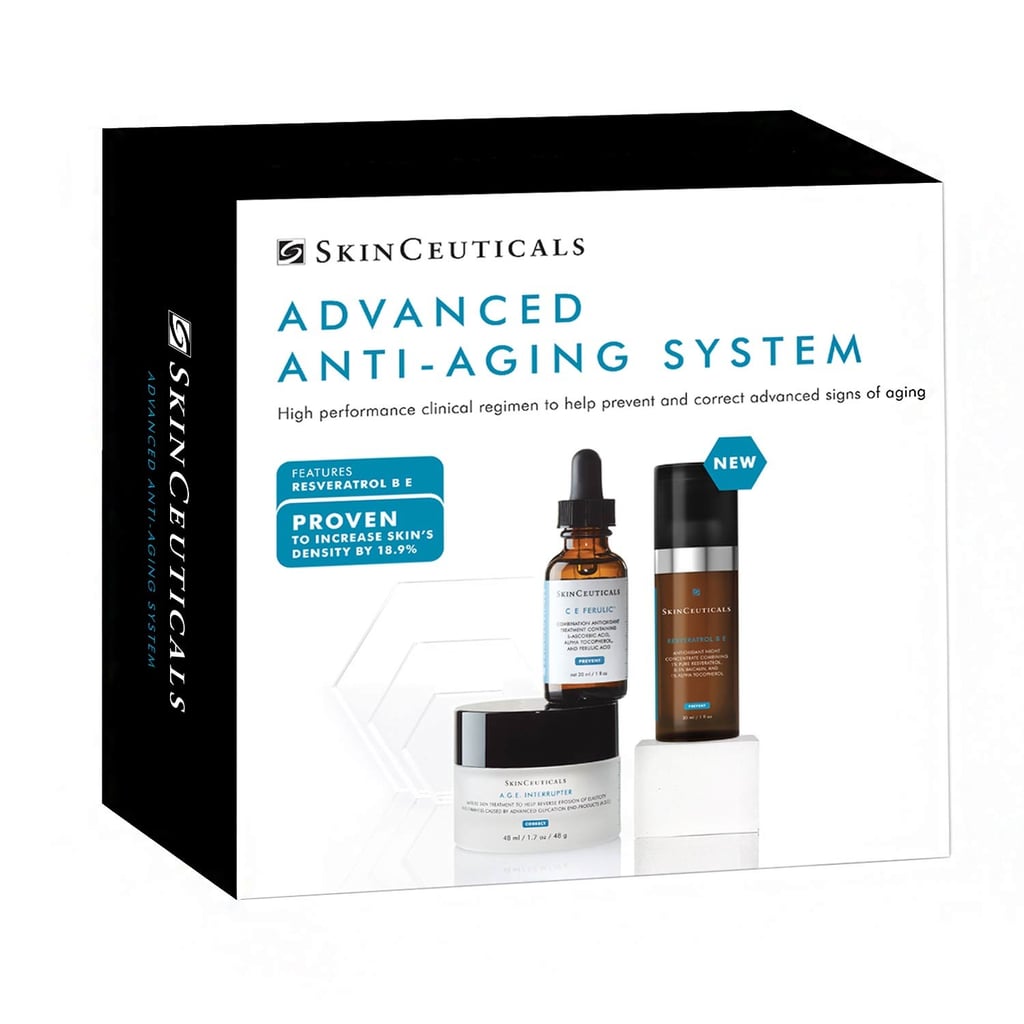 "I use the Skinceuticals products in this kit. I would be excited to get it or give it to my mom, sister, or someone I talk skin with (like Kandee Johnson). You can't gift this set to just anyone, because they might get the wrong idea or be offended if you send an anti-aging set. But this is perfect for the person who would be excited to get powerful products that work. They are super-effective and deliver great results."  
Skinceuticals Advanced Anti-Aging System ($335)