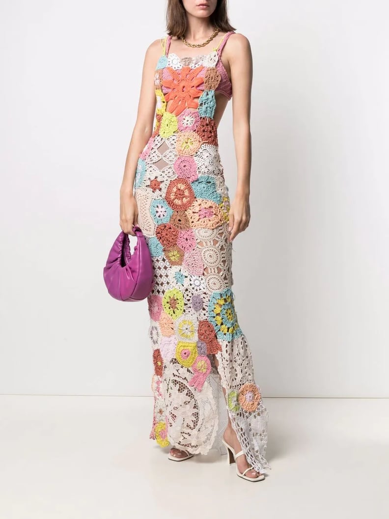 Marco Rambaldi Floral Crochet Midi Dress