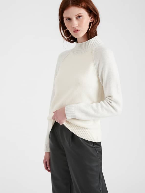 Frayed R-Neck Top in Ivory by FILIPPA K – New Classics Studios