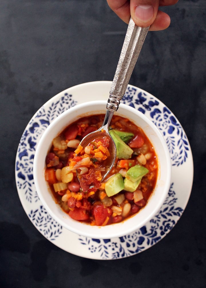 Vegetarian Sweet Potato Rice and Bean Chili