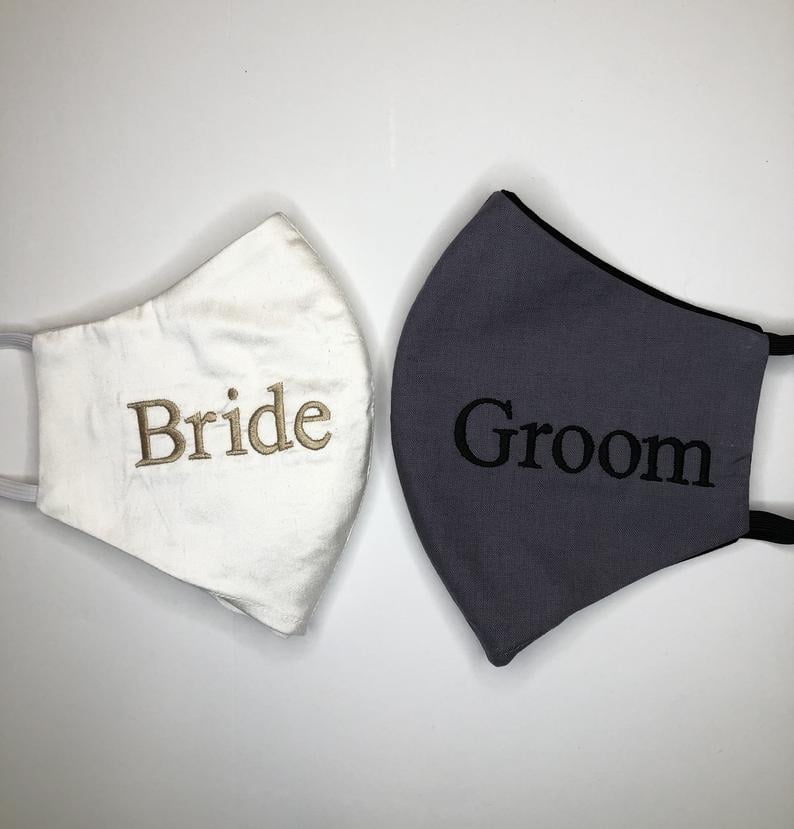 Bride Silk Cotton Face Mask with Filter Pocket