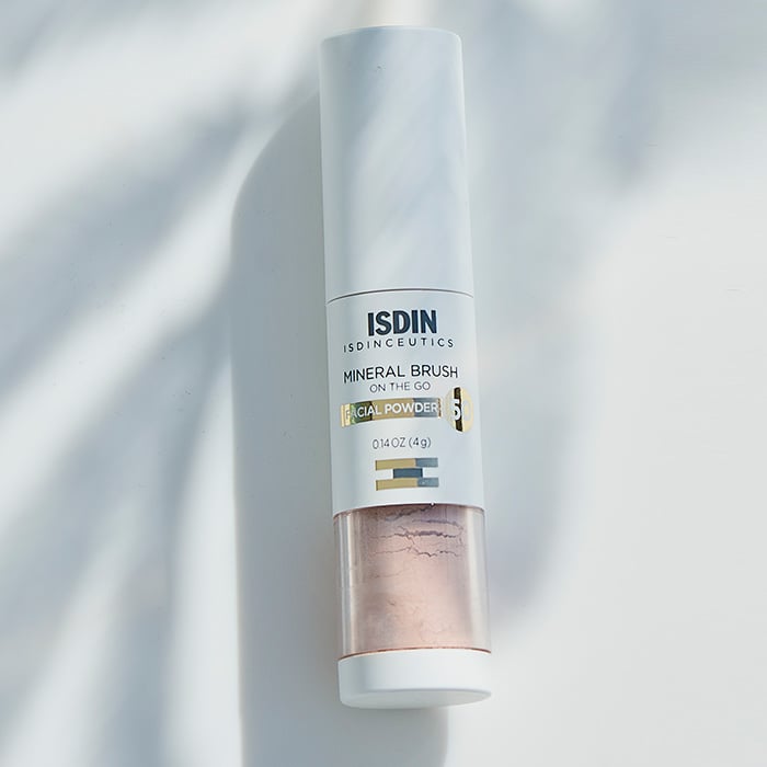 The next product she suggests is ISDIN Mineral Brush Daily Protection Powder ($55). It provides protection against free radical pollution damage, blue light, and even infrared radiation.