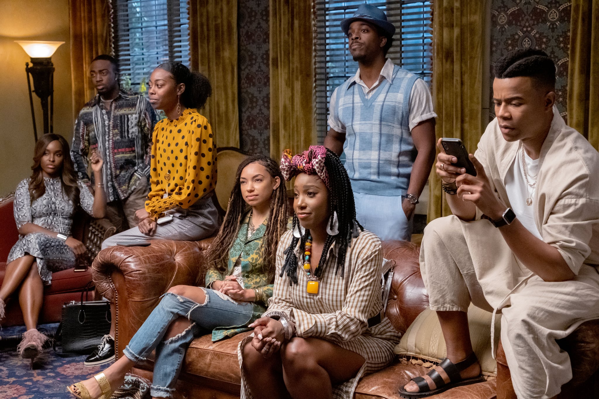 DEAR WHITE PEOPLE, from left: Antoinette Robertson, Logan Browning, Ashley Blaine Featherson, Marque Richardson, (Season 3, Episode 308, aired August 2, 2019), ph: Lara Solanki / Netflix / Courtesy Everett Collection