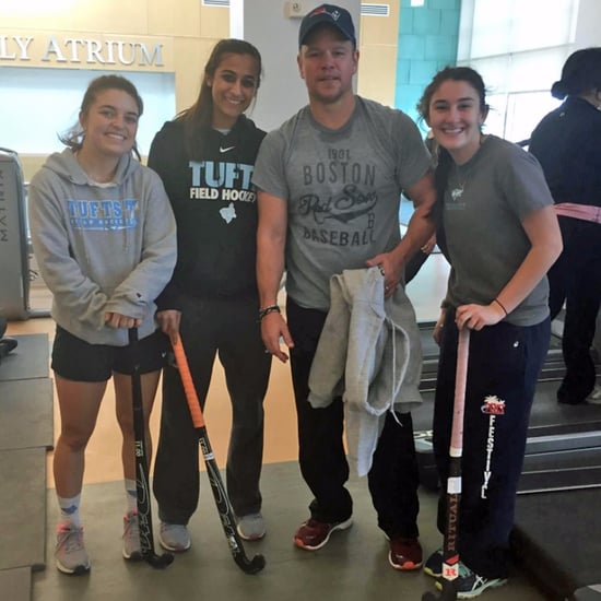 Matt Damon Working Out at Tufts University 2017