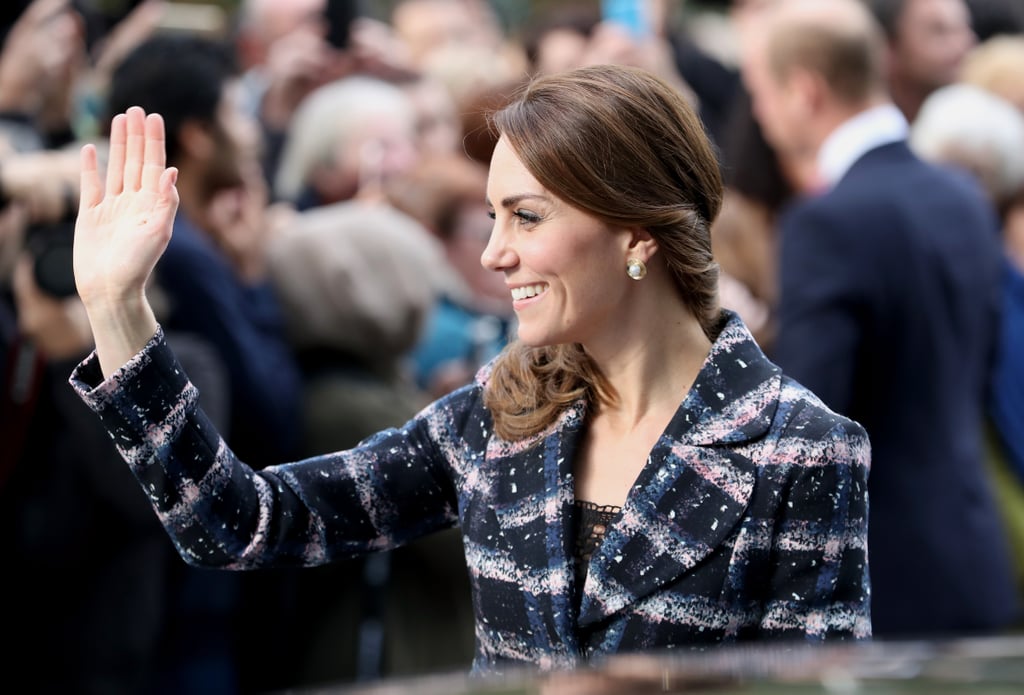 Kate Middleton's Plaid Erdem Coat in Manchester October 2016