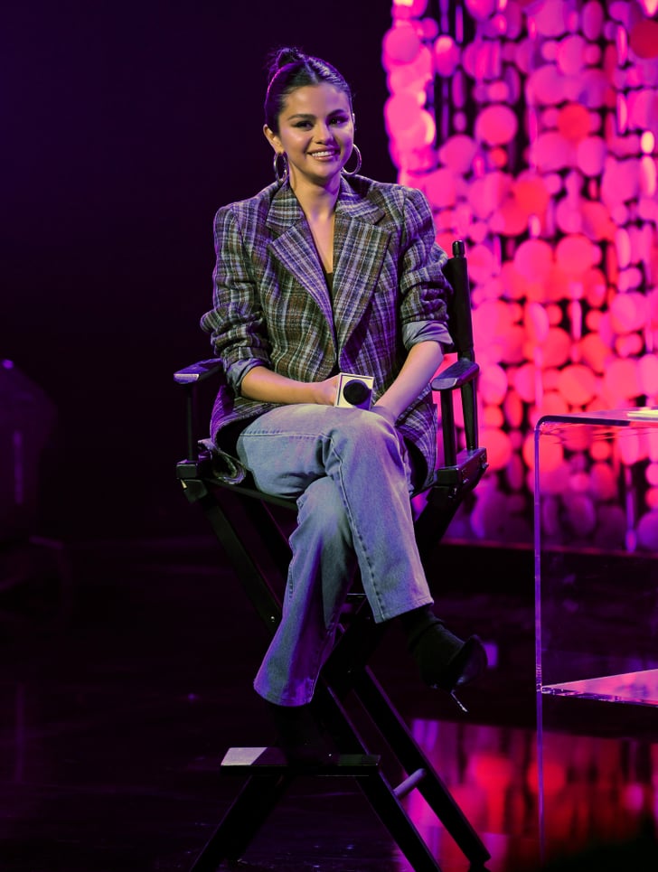 Selena Gomez Clueless-Inspired Plaid Blazer at Album ...