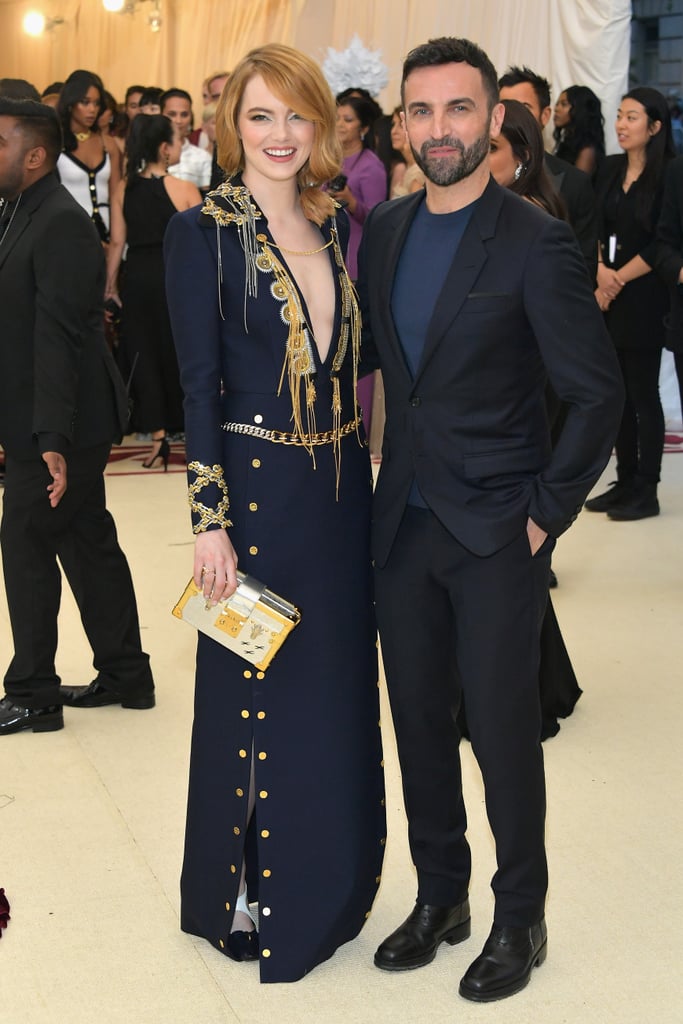 Emma Stone and Andrew Garfield reunited at the 2018 Met Gala, but it's not what you think. The former couple both attended fashion's biggest night out but narrowly avoided any awkward run-ins with each other by walking the red carpet at separate times during the evening. 
First up was Andrew, who graced the red carpet in a snazzy red blazer and black bow tie. Emma followed up later in the evening, walking the carpet with designer Nicolas Ghesquiere in a black dress adorned with gold details and a plunging neckline.
The exes famously began dating in 2011 after meeting on the set of The Amazing Spider-Man and broke up for good in October 2015. Emma has since reportedly entered a new relationship with Saturday Night Live writer Dave McCary. Keep reading to see more photos of Emma and Andrew at the Met, then relive their most adorable moments for old time's sake.