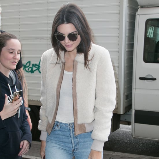 Kendall Jenner Wearing Shearling Jacket