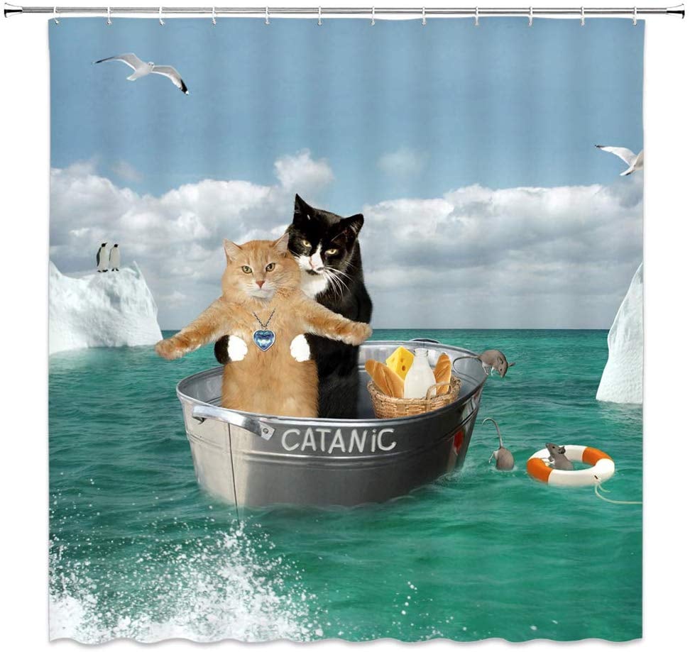 Cats Titanic Shower Curtain