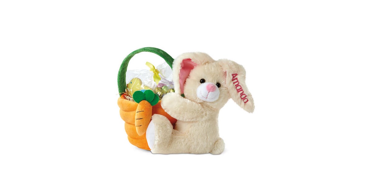 Plush Easter Bunny With Basket Cute Easter Baskets For Kids