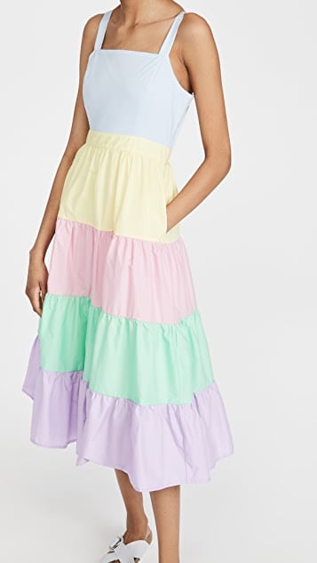 ENGLISH FACTORY Colorblock Midi Dress