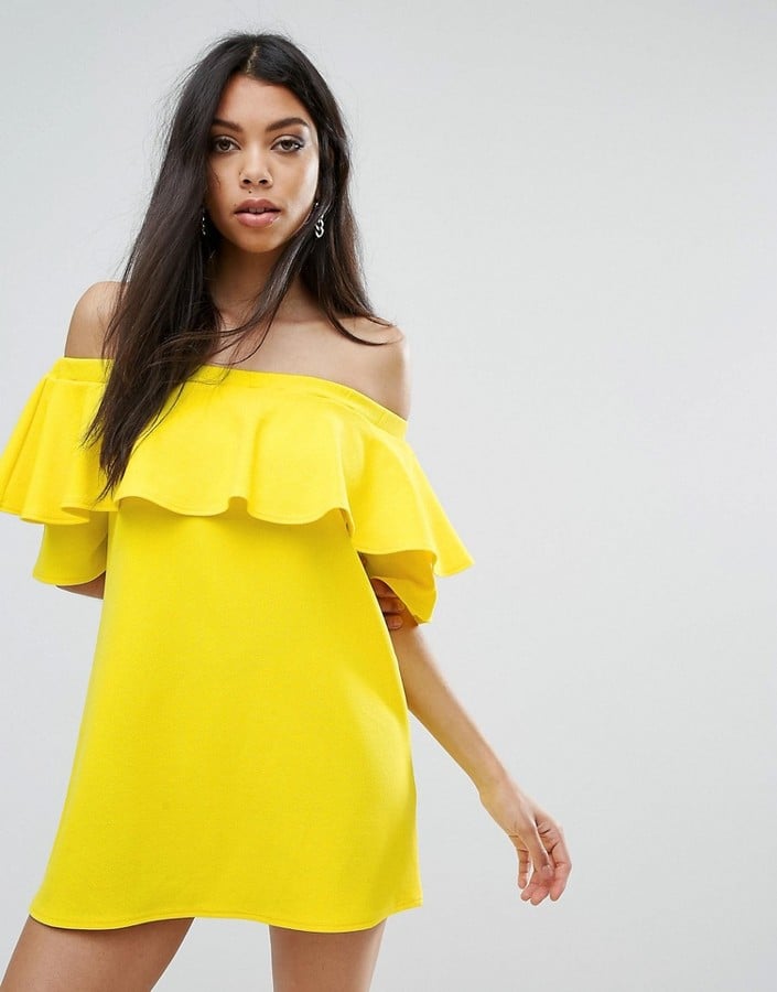 Boohoo Off-the-Shoulder Ruffle Dress