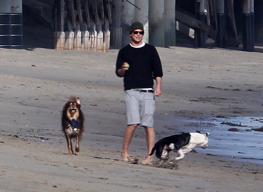 In January 2012, Josh Hartnett spent a day at the beach with two adorable four-legged friends in LA.